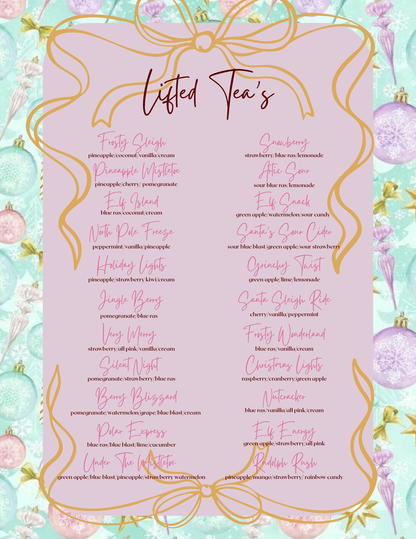 Christmas Loaded Tea Menu
